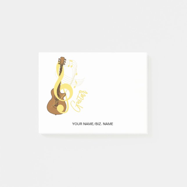 Guitar Graphic Musician Music Theme Post-it Block (Framsida)