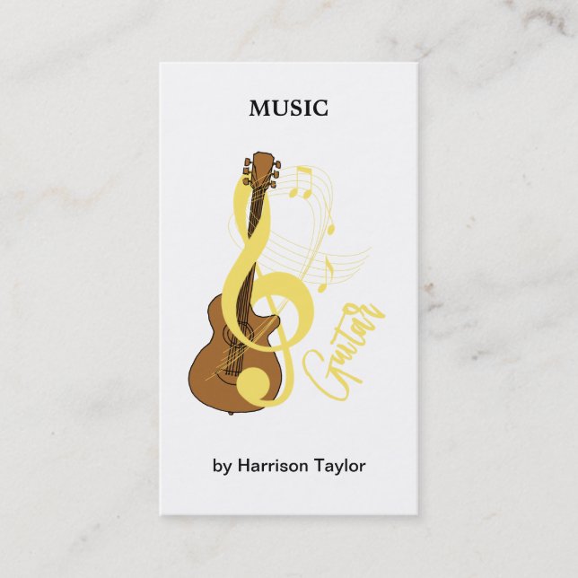 Guitar Graphic Musician Music Theme Visitkort (Framsida)