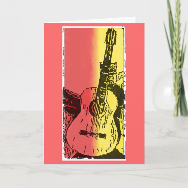 Guitar Greeting Card Kort (Framsida)