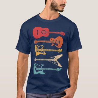Guitar Guitar Älskare Retro Stil för Guitarist T Shirt