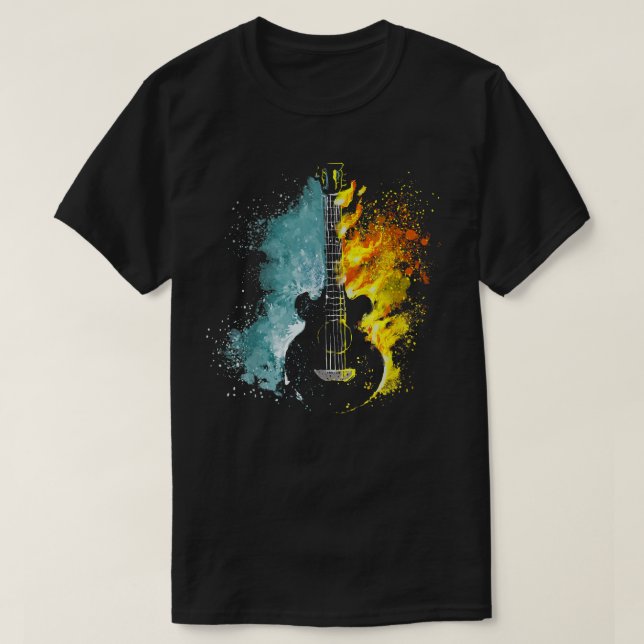 Guitar guitarist, elgitarr och ismun t shirt (Design framsida)