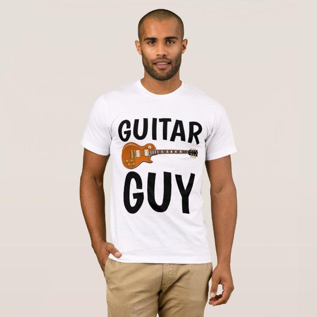 GUITAR GUY, Manar-shirts T Shirt (Hel framsida)