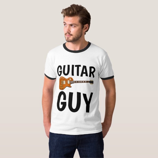 GUITAR GUY, Manar-shirts T Shirt (Hel framsida)