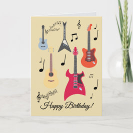 Guitar Happy Birthday Card Helgkort