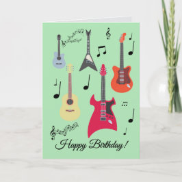 Guitar Happy Birthday Card Helgkort