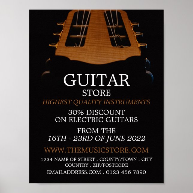 Guitar Head, Musical Instrument Store Poster (Framsidan)