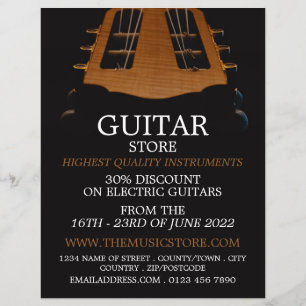 Guitar Head, Musical Instrument Store Reklamblad