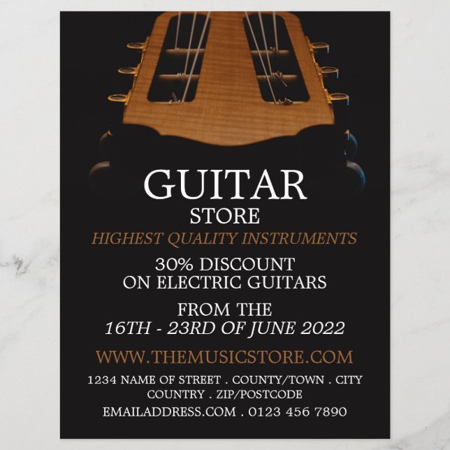 Guitar Head, Musical Instrument Store Reklamblad (Framsidan)