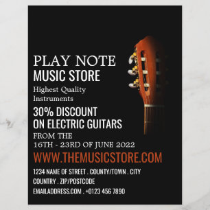 Guitar Head, Musical Instrument Store Reklamblad