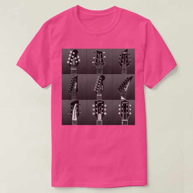 Guitar Headstocks Photo BW HIMLAR T Shirt (Design framsida)