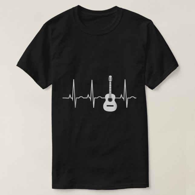 Guitar Heartbeat Line Music Lover Design T Shirt (Design framsida)