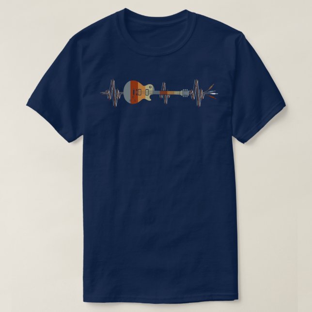 Guitar Heartslag Electrical Cable Musical Instrume T Shirt (Design framsida)
