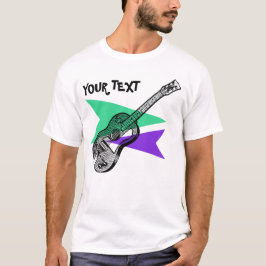 Guitar Hero Music Retro Illustration anpassningsba T-shirt