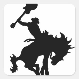 Guitar Hero rodeo cowboy på horseback Fyrkantigt Klistermärke
