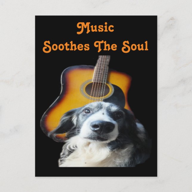 Guitar-Hund för vykort (Framsida)