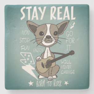 Guitar Hund STAY REAL Born to Sten Stone Underlägg