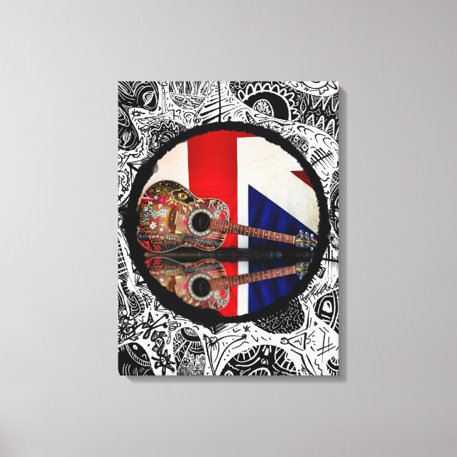 Guitar i Britian Canvastryck (Framsida)