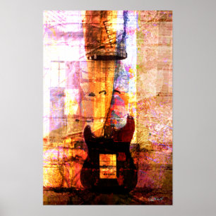 Guitar i Mitten Poster