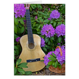 Guitar i Rhododendrons Hälsningskort