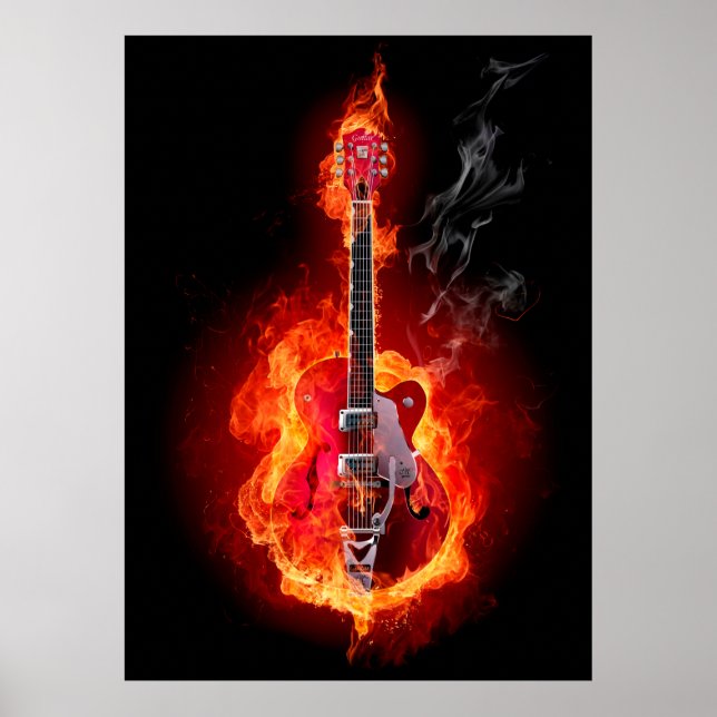 Guitar in Flames Poster (Framsidan)