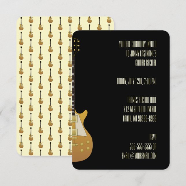 Guitar Inbjudningar (Fram/baksida)