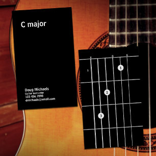 Guitar Instructor C Major Visitkort