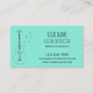 Guitar Instructor Guitarist Professionell Musician Visitkort