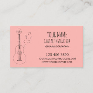 Guitar Instructor Guitarist Professionell Musician Visitkort