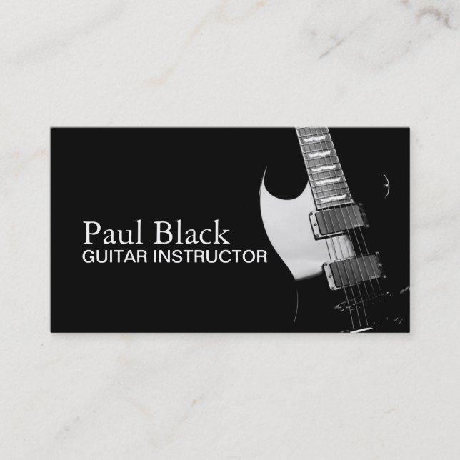 Guitar Instructor Music Instruments Business Visitkort (Framsida)