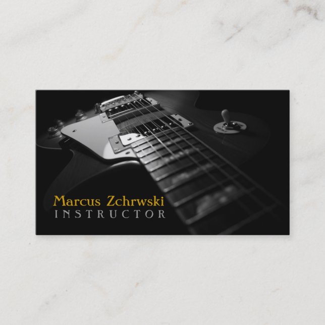 Guitar-instruktion, musik, instrument visitkort (Framsida)