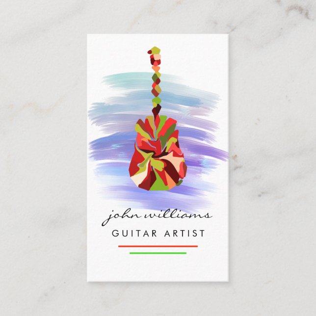 Guitar Instrument Music Teacher DJ Event Manager Visitkort (Framsida)