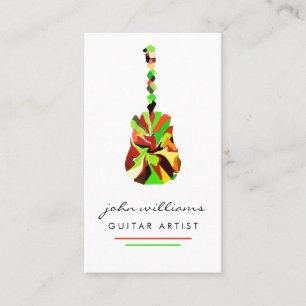 Guitar Instrument Music Teacher DJ Event Manager Visitkort