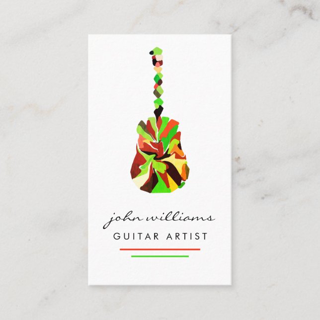 Guitar Instrument Music Teacher DJ Event Manager Visitkort (Framsida)