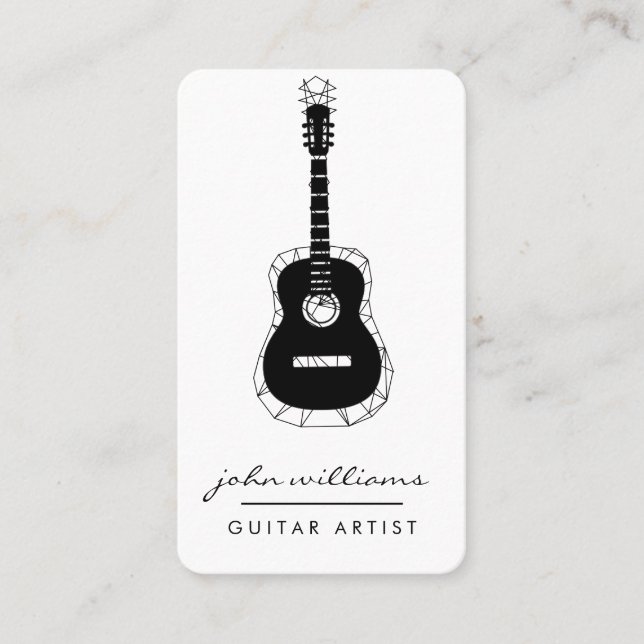 Guitar Instrument Music Teacher DJ Event Manager Visitkort (Framsida)