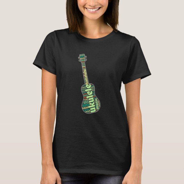 Guitar Instrument String Musician Ukelele Ukulele  T Shirt (Framsida)