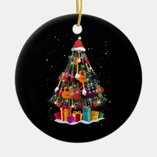 Guitar Julgran Funny Julgransprydnad Keramik (Framsidan)