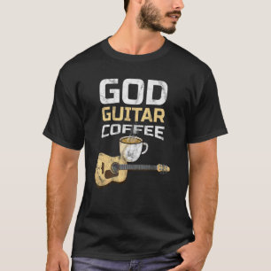 Guitar-kaffe och Jesus Guitarist-kaffe T Shirt