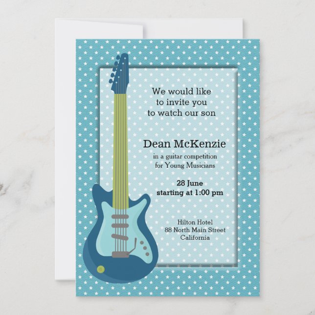 Guitar-konkurrens Inbjudningar (Framsida)
