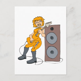 Guitar kvinnlig orange mot högtalare.png vykort
