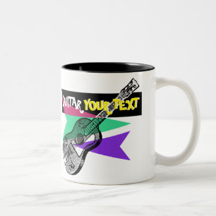 Guitar Legend Retro Illustration Anpassade Mugg
