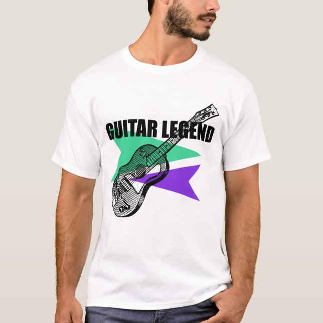 Guitar Legend Retro Vintage Illustration Tee (Framsida)