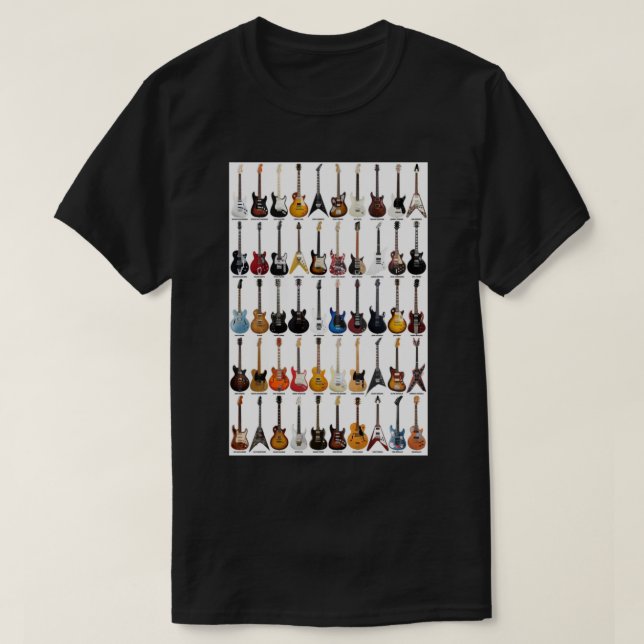 Guitar Legends Metall Skriv ut T Shirt (Design framsida)