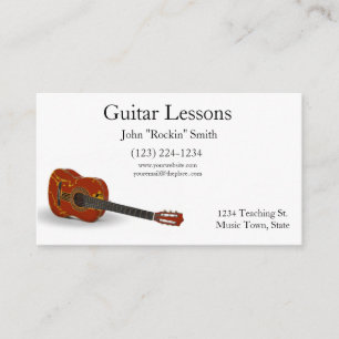 Guitar Lessons Acoustic Guitar Visitkort