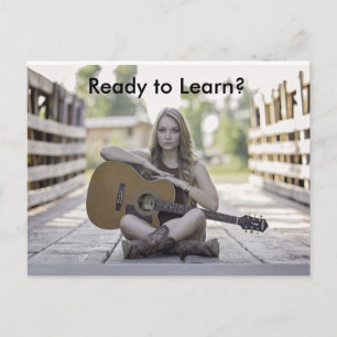 Guitar Lessons Advertising Postcard för företag Vykort