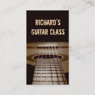 Guitar Lessons - Classic Elegant Guitar Photo Visitkort