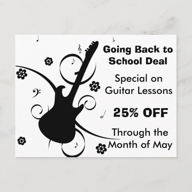 Guitar Lessons Försäljningsvykort Vykort (Framsida)