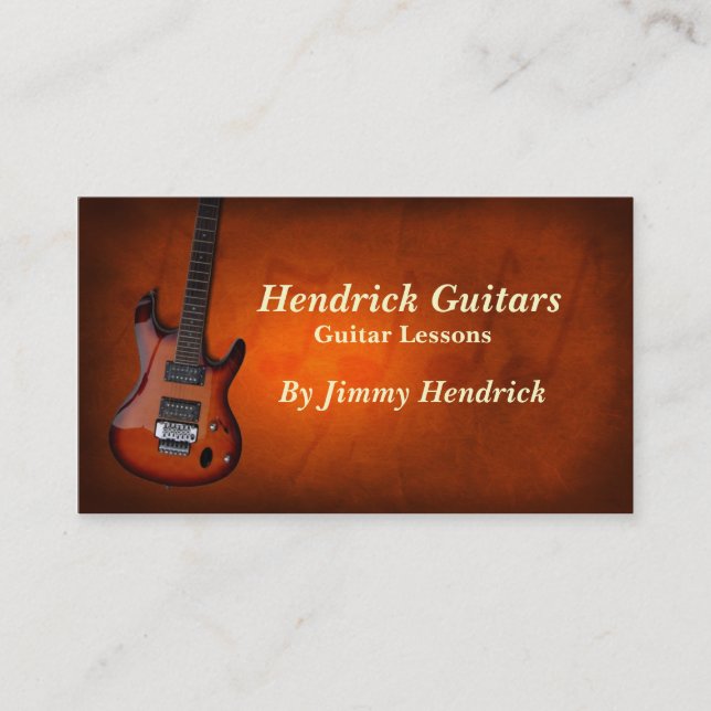 Guitar Lessons Guitar Sales Visitkort (Framsida)