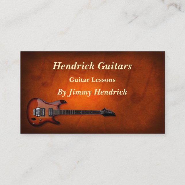 Guitar Lessons Guitar Sales Visitkort (Framsida)