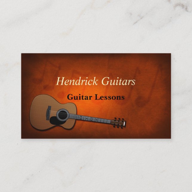 Guitar Lessons Guitar Sales Visitkort (Framsida)