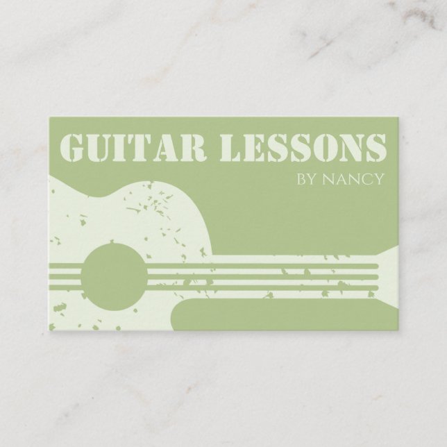 Guitar Lessons Guitar Teacher Visitkort (Framsida)